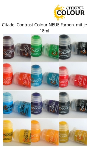 Citadel Contrast Colour NEW colors, with 18ml each (GP 1L=350€)